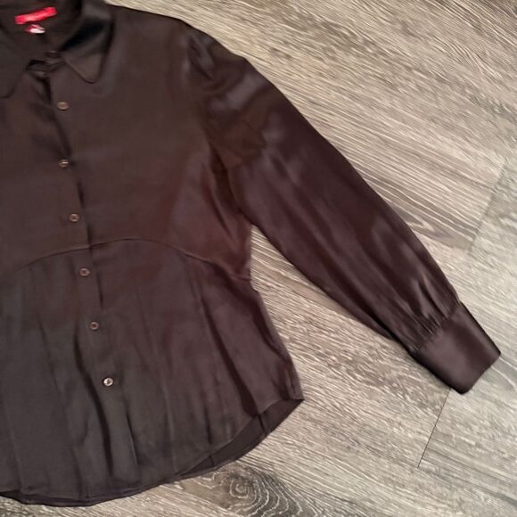 Vintage Anne Klein Brown Silk Button Up - Picture 4 of 8